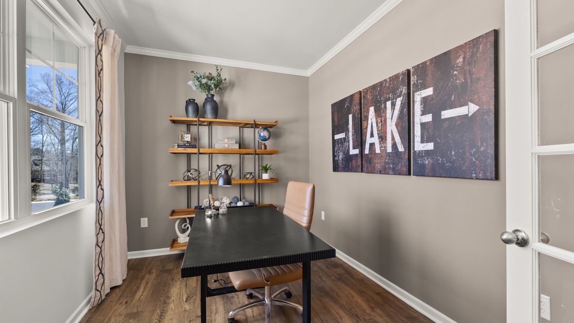 Interior office with large window