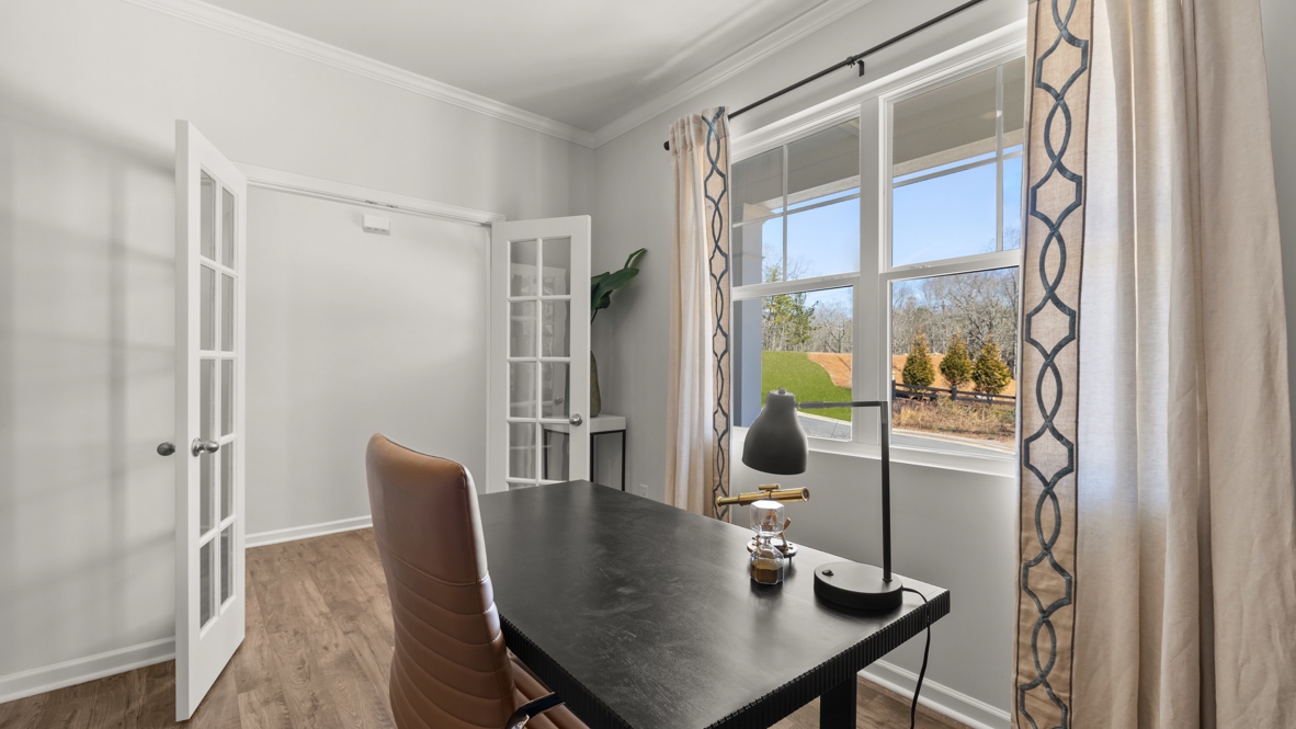 Interior office with large window