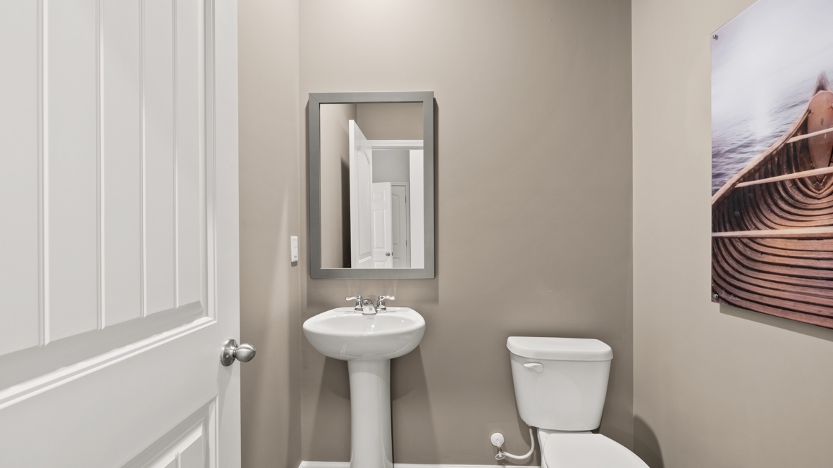 Interior half bathroom with sink