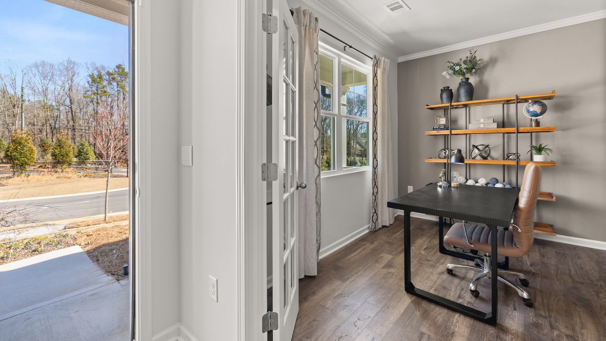 Interior office with large window