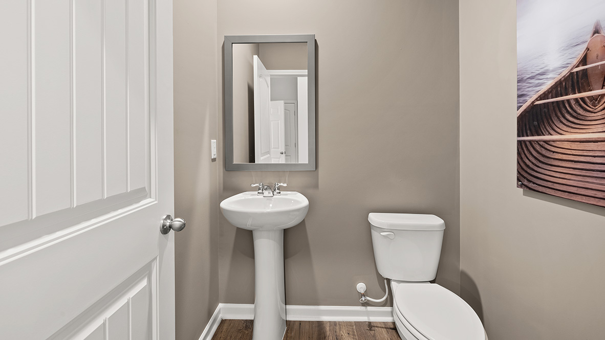 Interior half bathroom