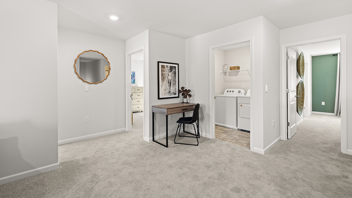 Interior upstairs loft area next to staircase