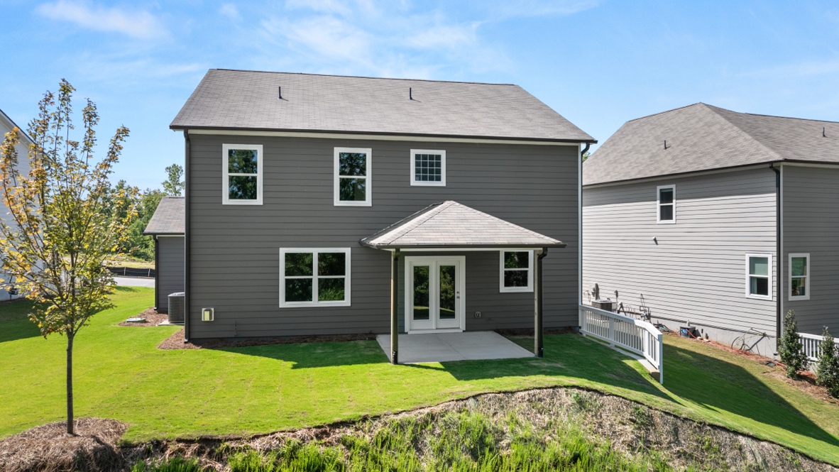 Rear exterior of the Hanover plan at Falcon Landing community