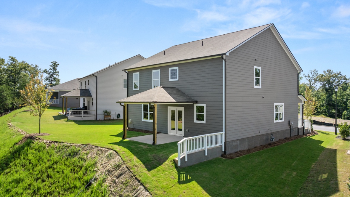 Rear exterior of the Hanover plan at Falcon Landing community
