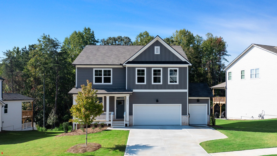 Front exterior of the Hanover floorplan at the Falcon Landing Community in Gainesville, GA