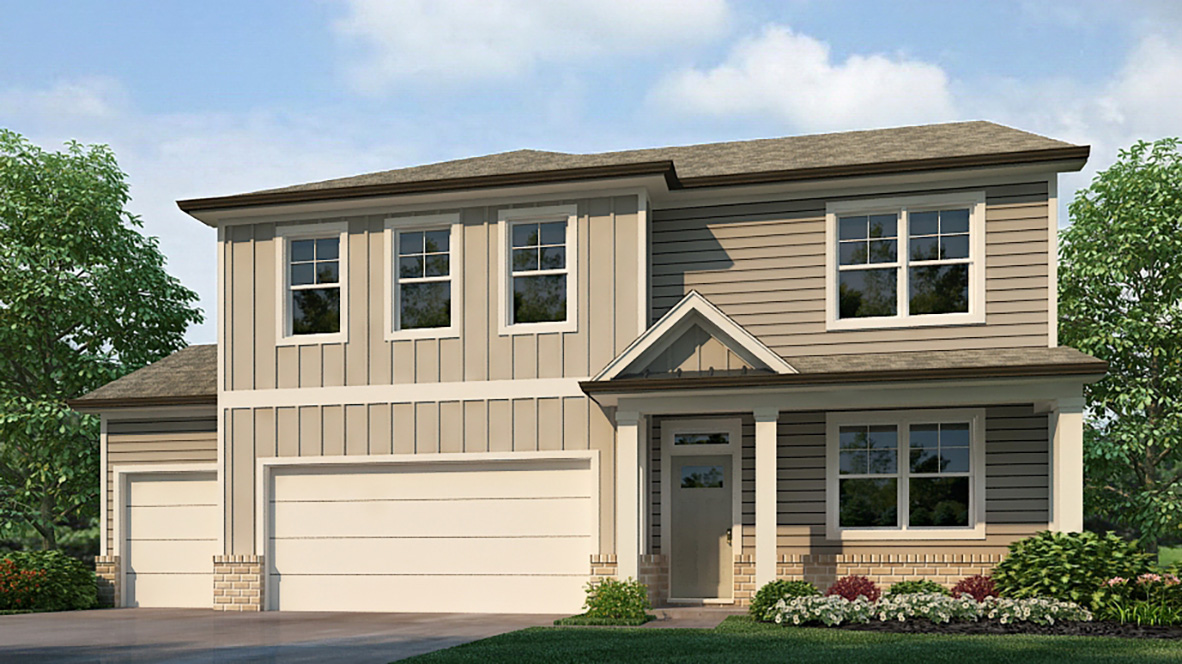 Front rendering of the Hanover floorplan at Falcon Landing in Gainesville, GA