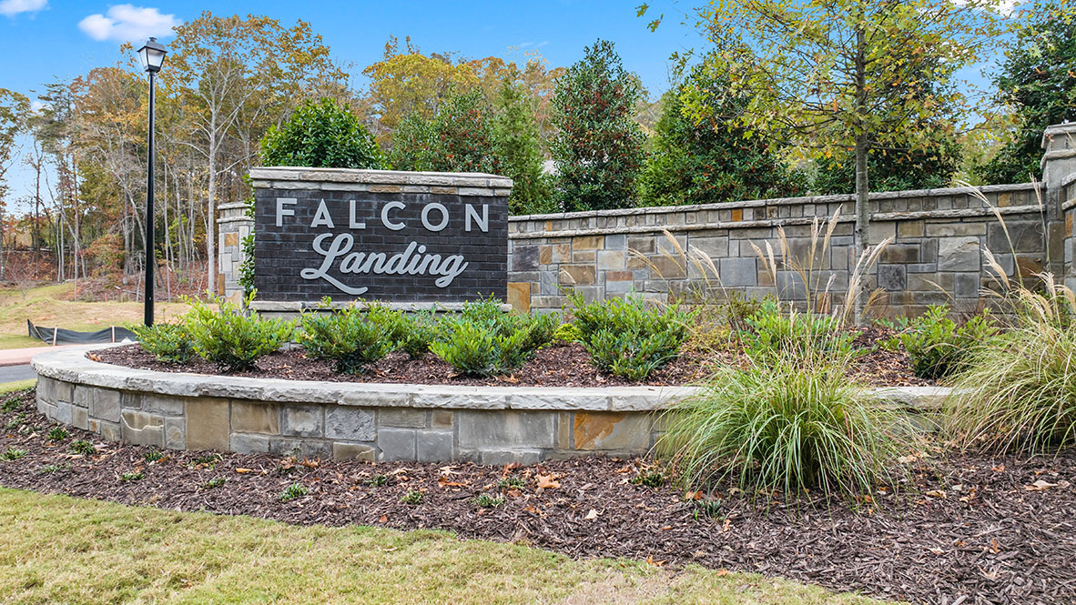 Community Sign Monument for the Falcon Landing community on Lake Lanier in Gainesville, GA