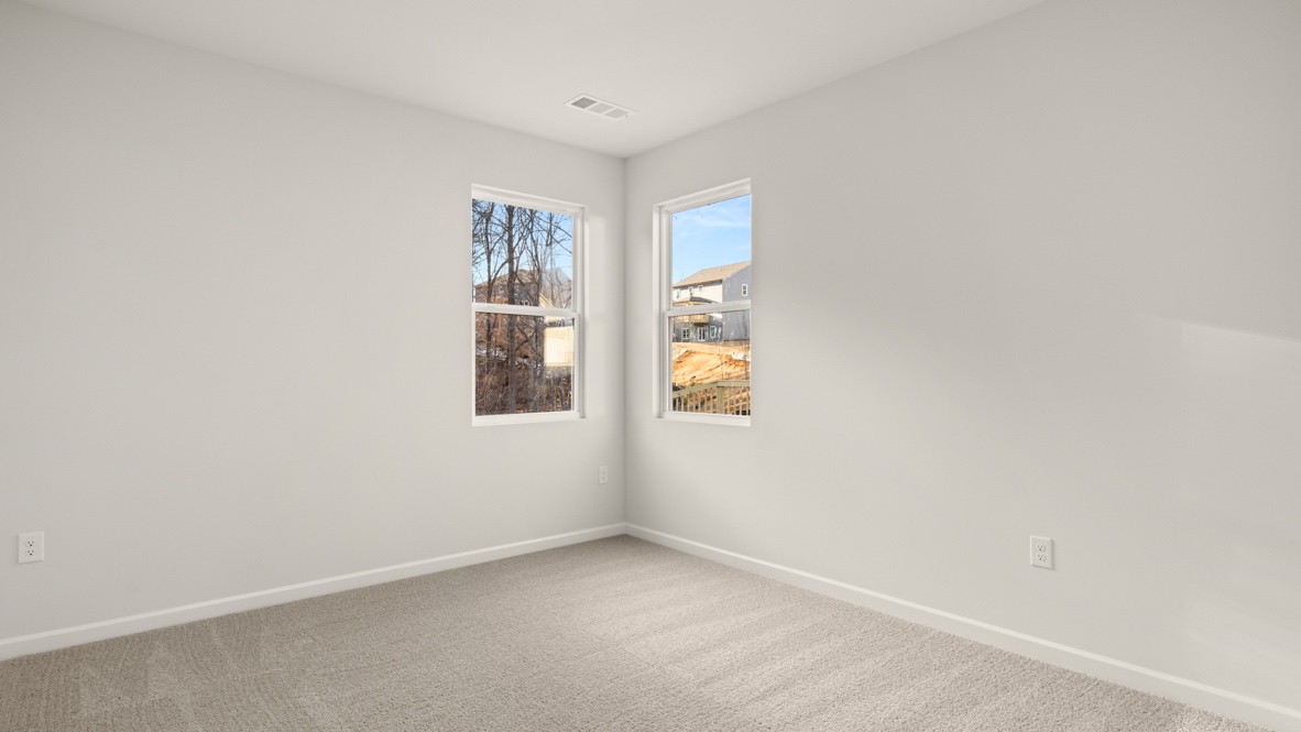Interior bedroom with windows