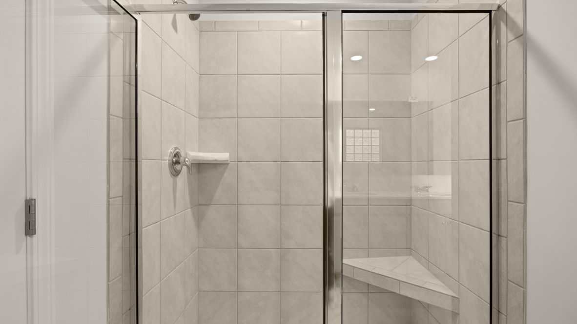 Interior primary bathroom with shower