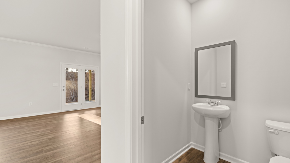 Interior half bathroom with sink