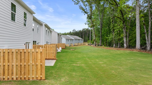 View of the common area and the back patio of all the homes.