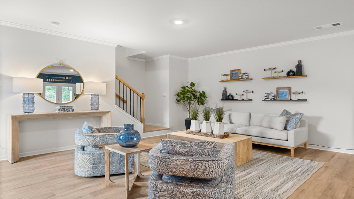 Interior living area open to staircase