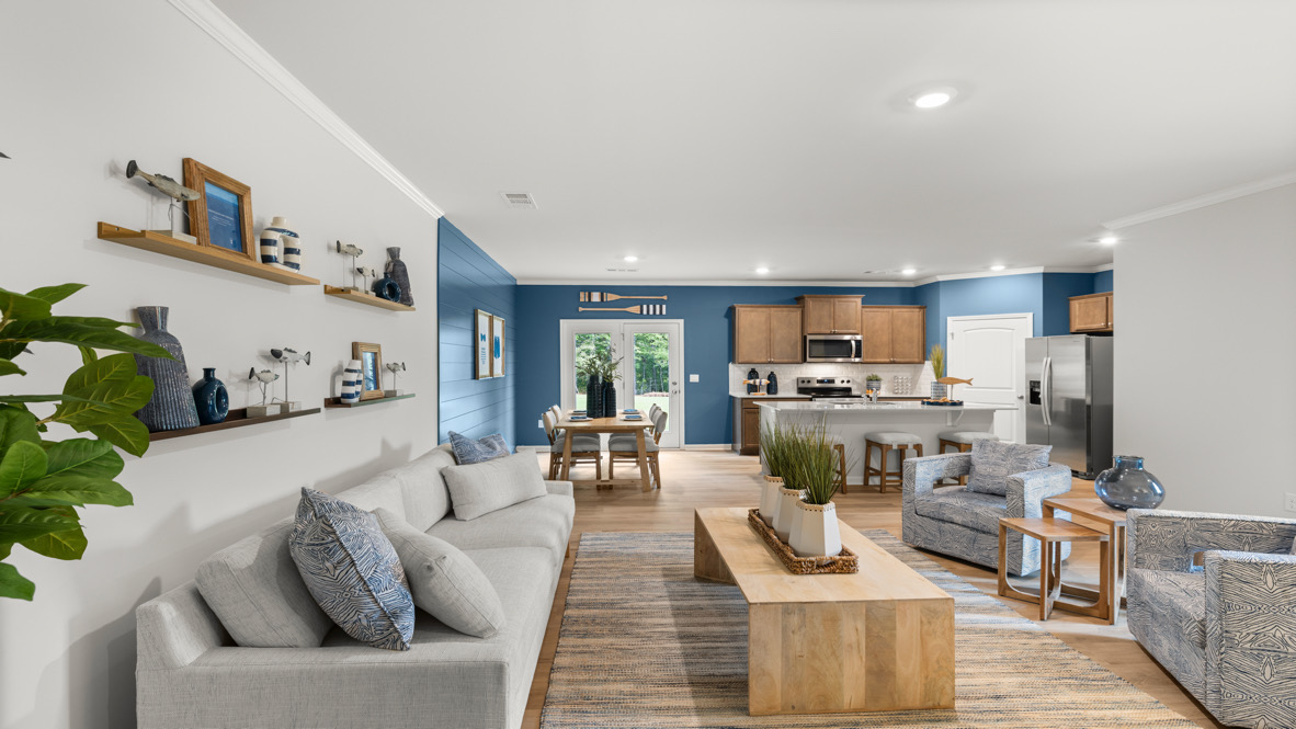 Interior living area open to staircase