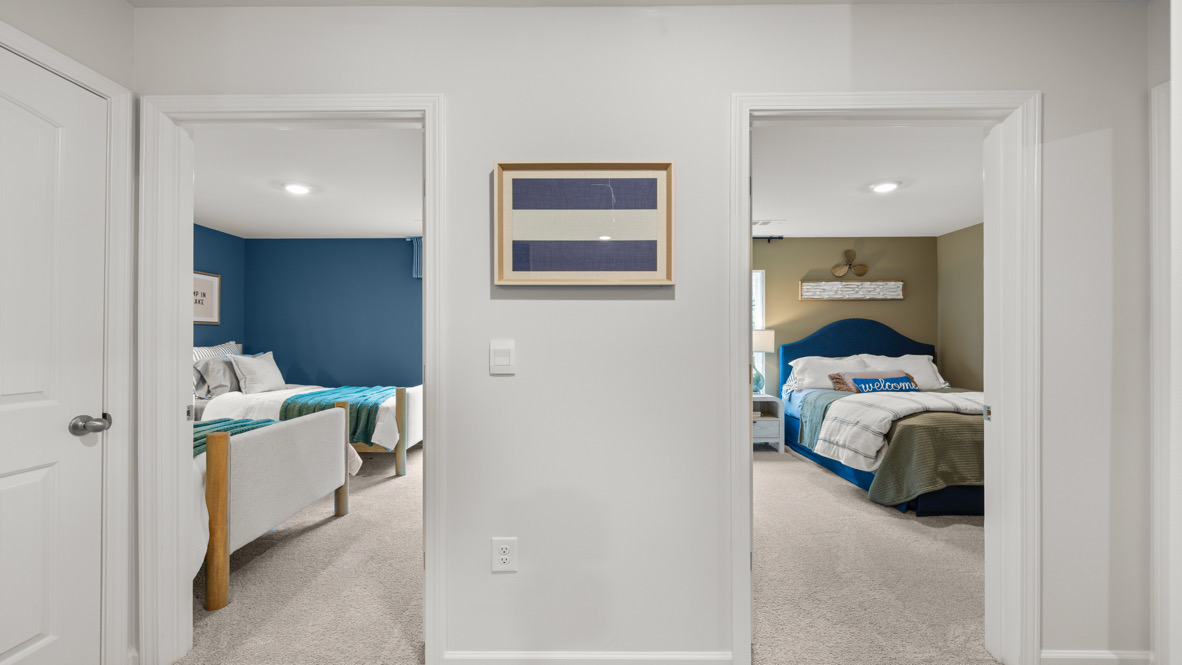 Interior upstairs hallway open to bedrooms