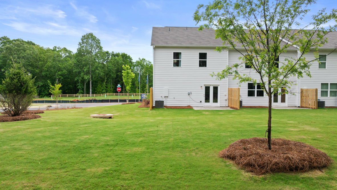 Exterior rear view of homes