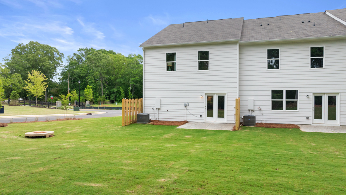 Exterior rear view of homes