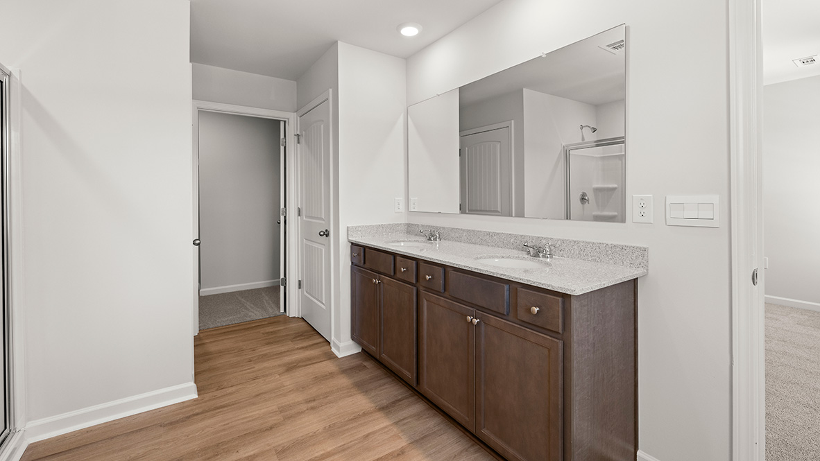 Interior bathroom with double sink