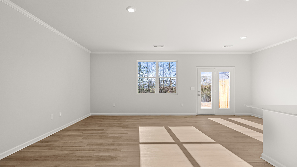 Interior living area with large windows