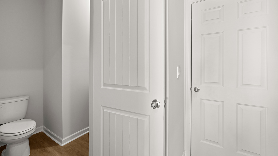 Interior half bathroom