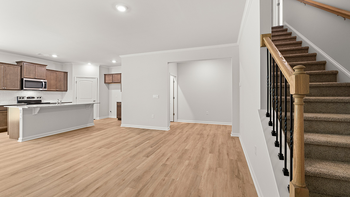 Interior living area open to staircase