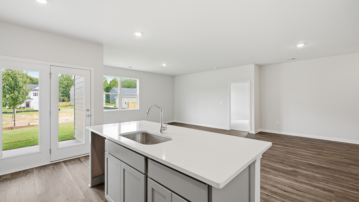 kitchen and living room