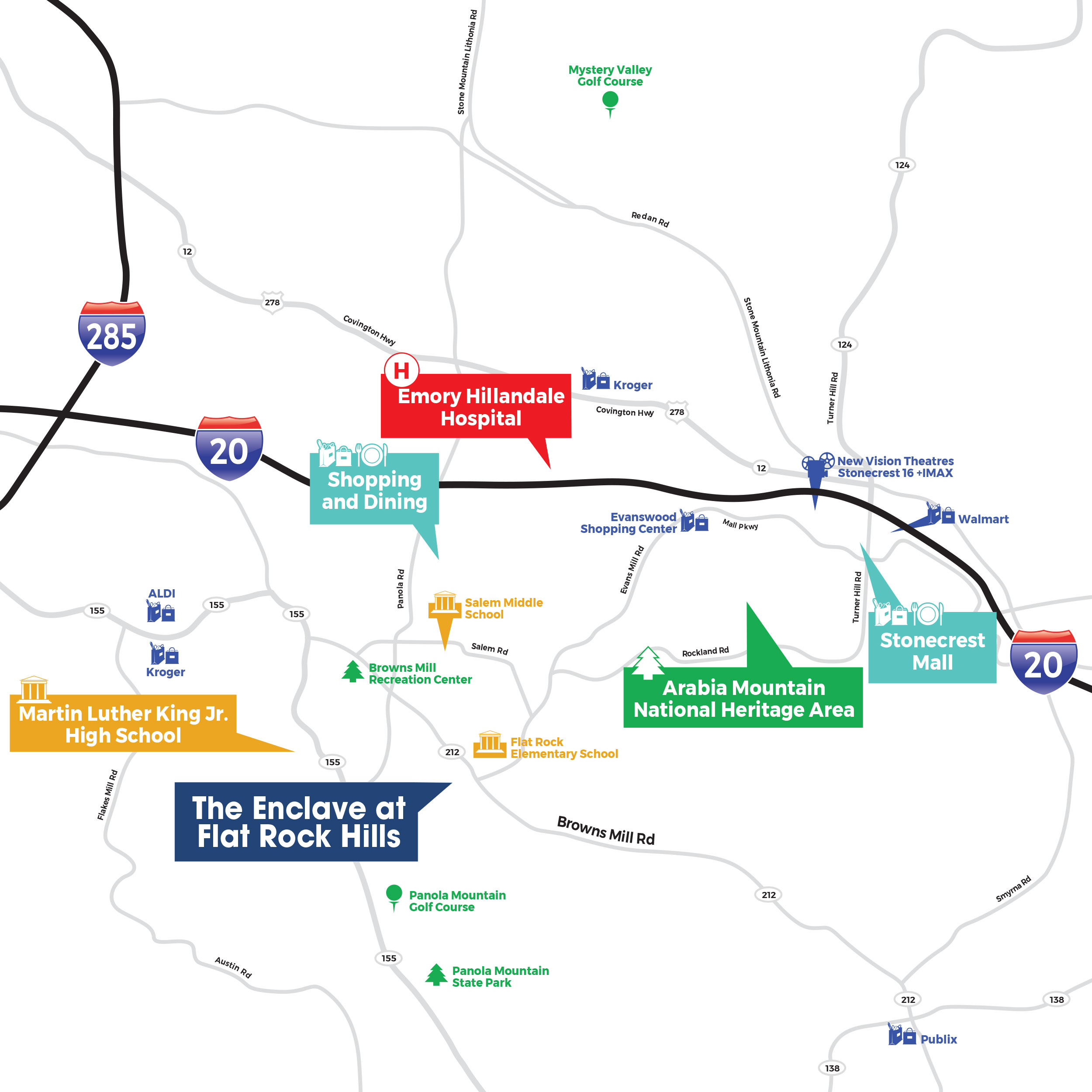 New Homes in The Enclave at Flat Rock Hills Stonecrest, GA D.R. Horton
