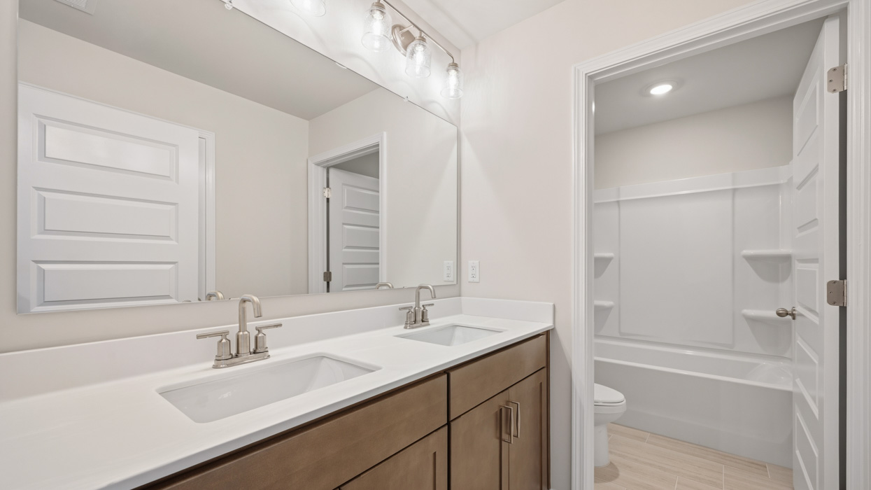 bathroom with dual sinks
