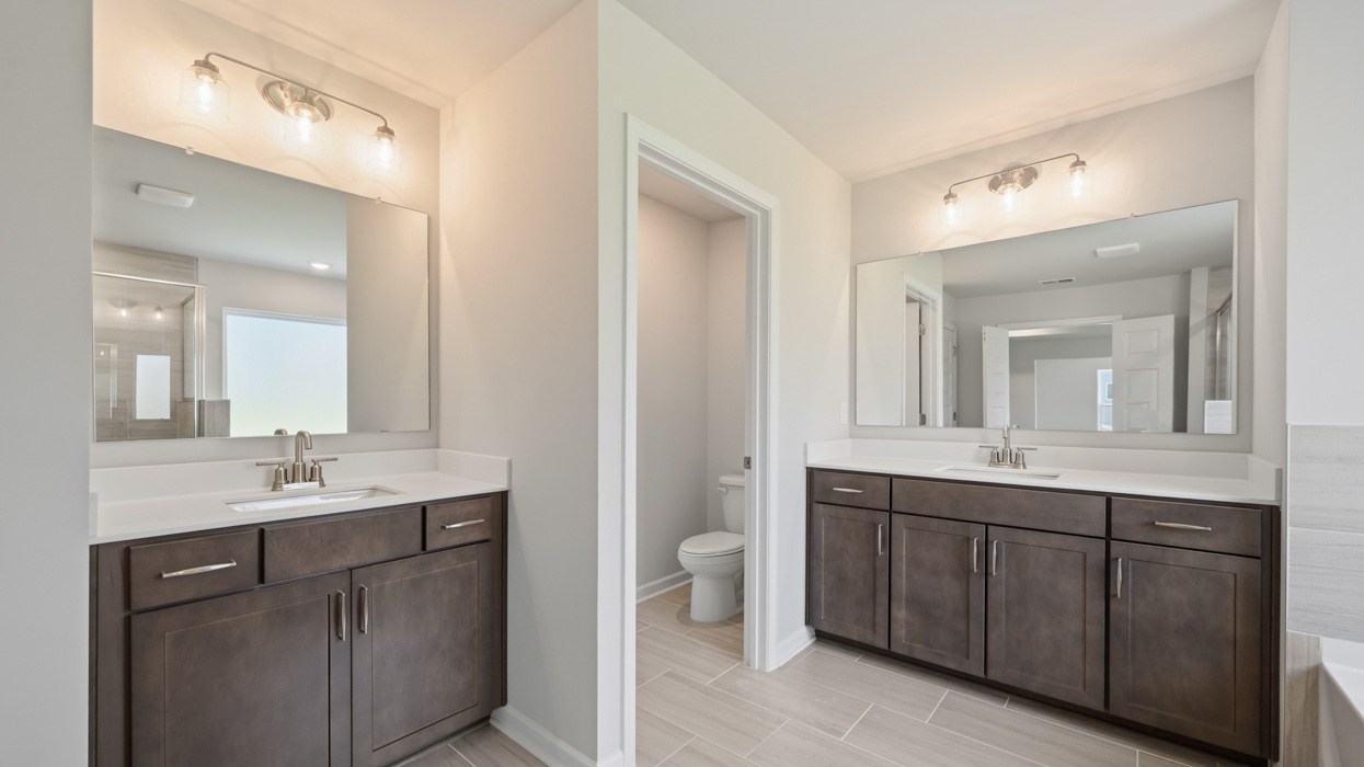 primary bathroom with separated sinks