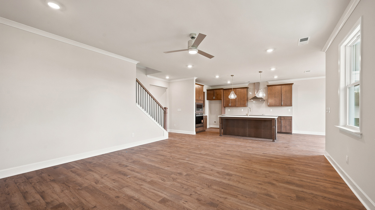 family room to kitchen