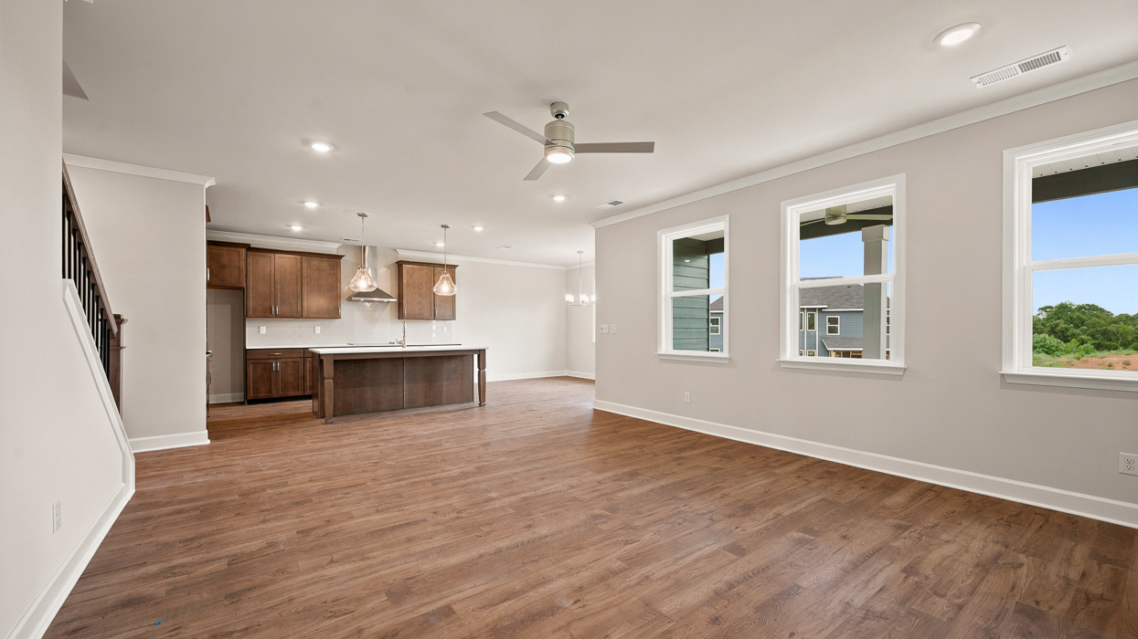 family room to kitchen