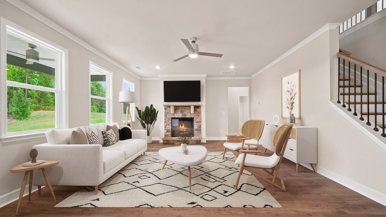 spacious living room with natural light
