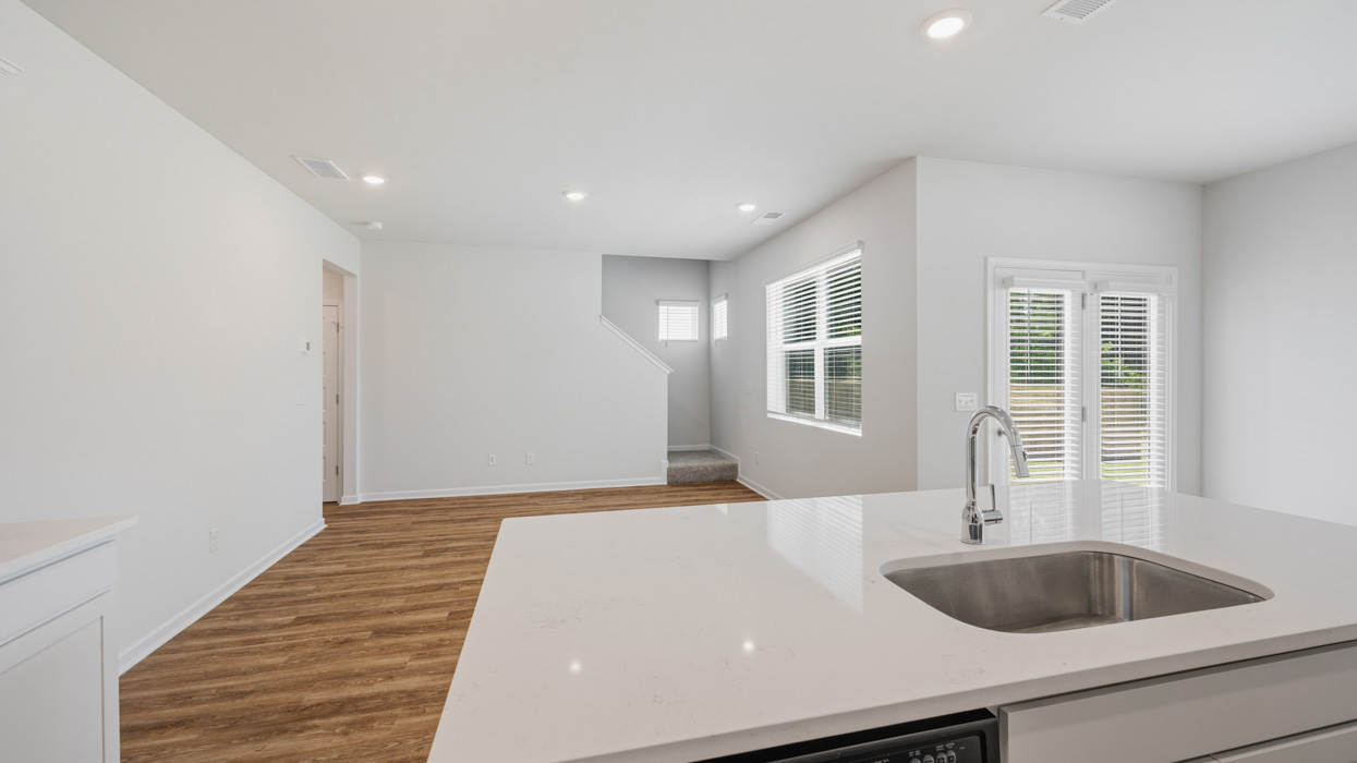 kitchen and great room
