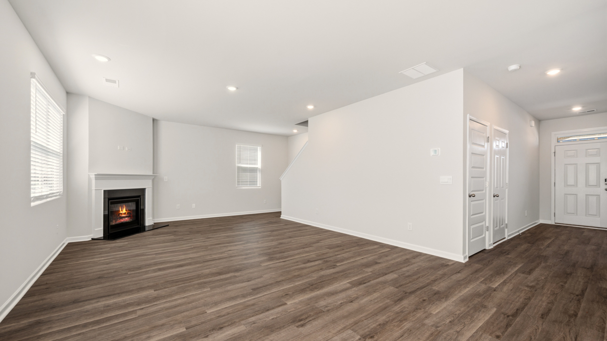 angled family room