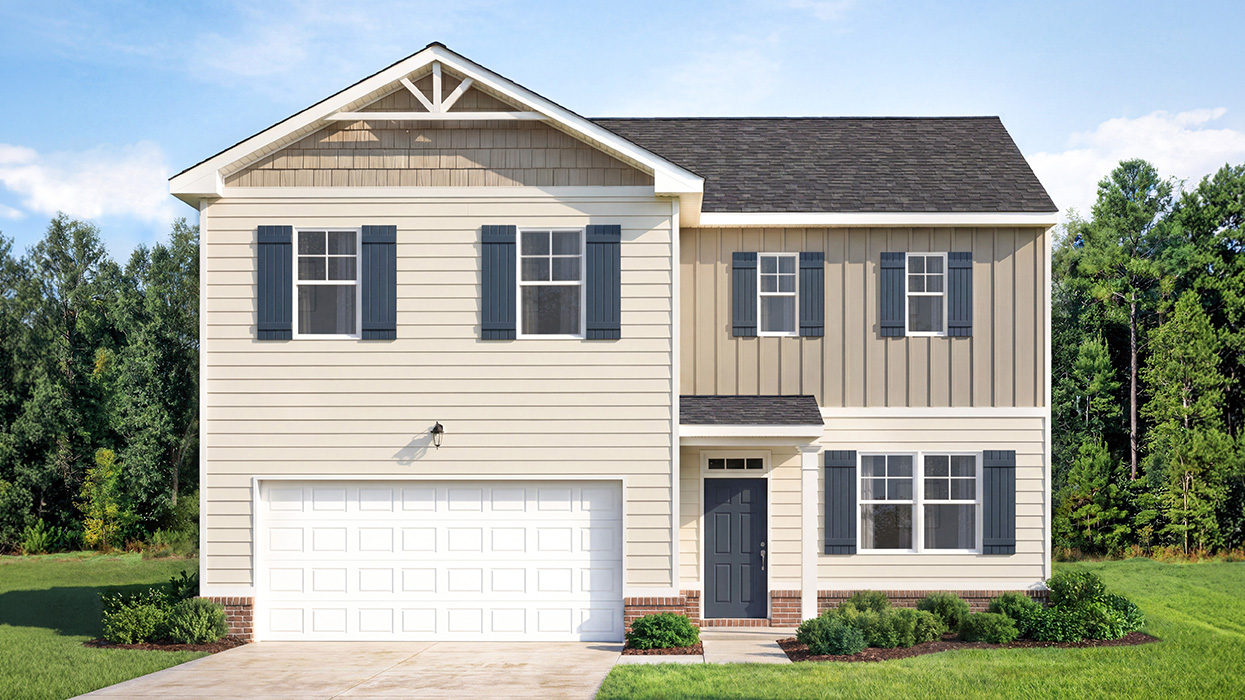 single family two story home front