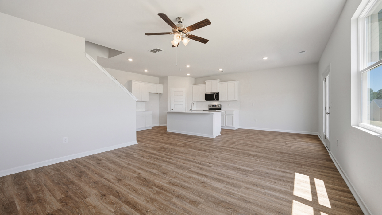 living room and kitchen