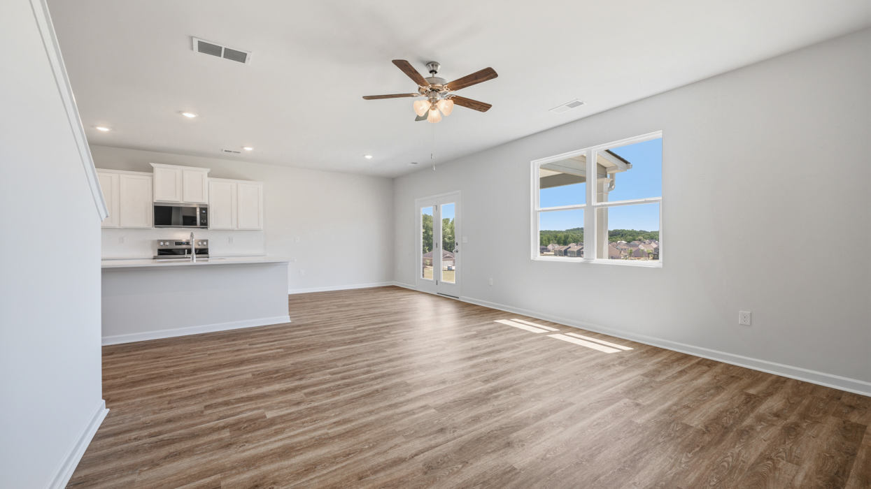 living room and kitchen
