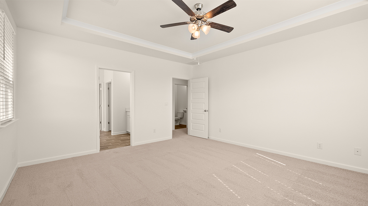 angled primary bedroom