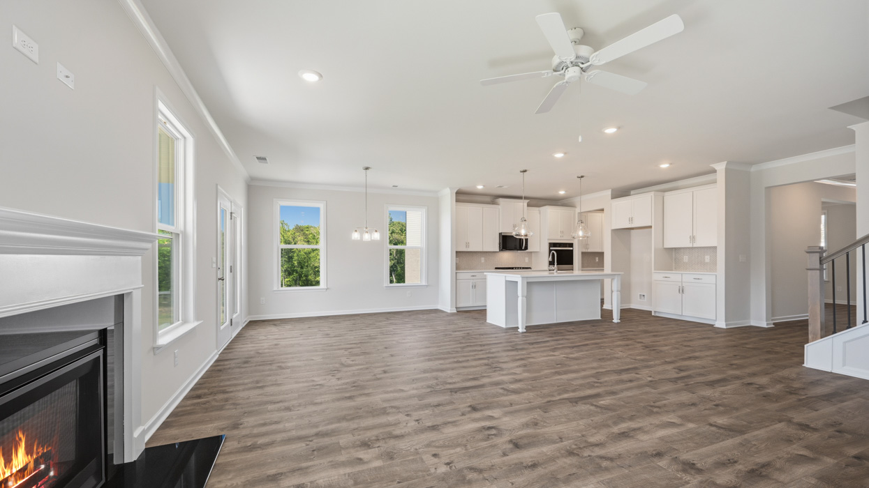 family room to kitchen