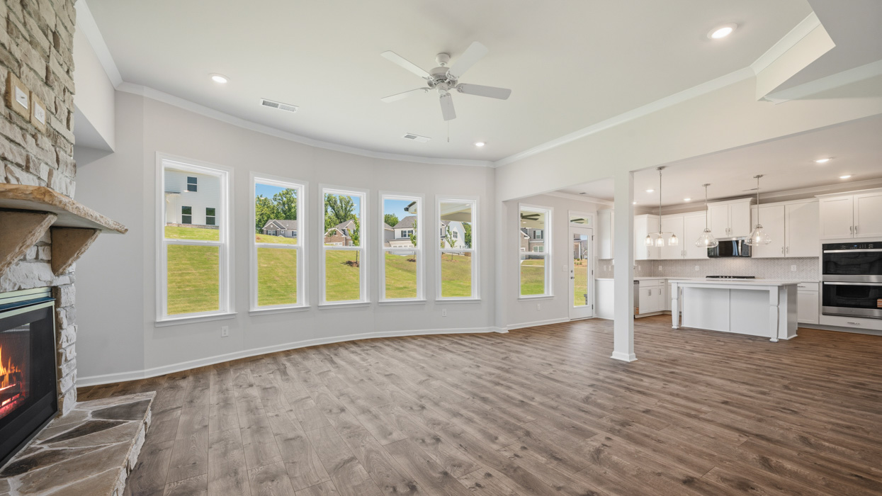 family room to kitchen