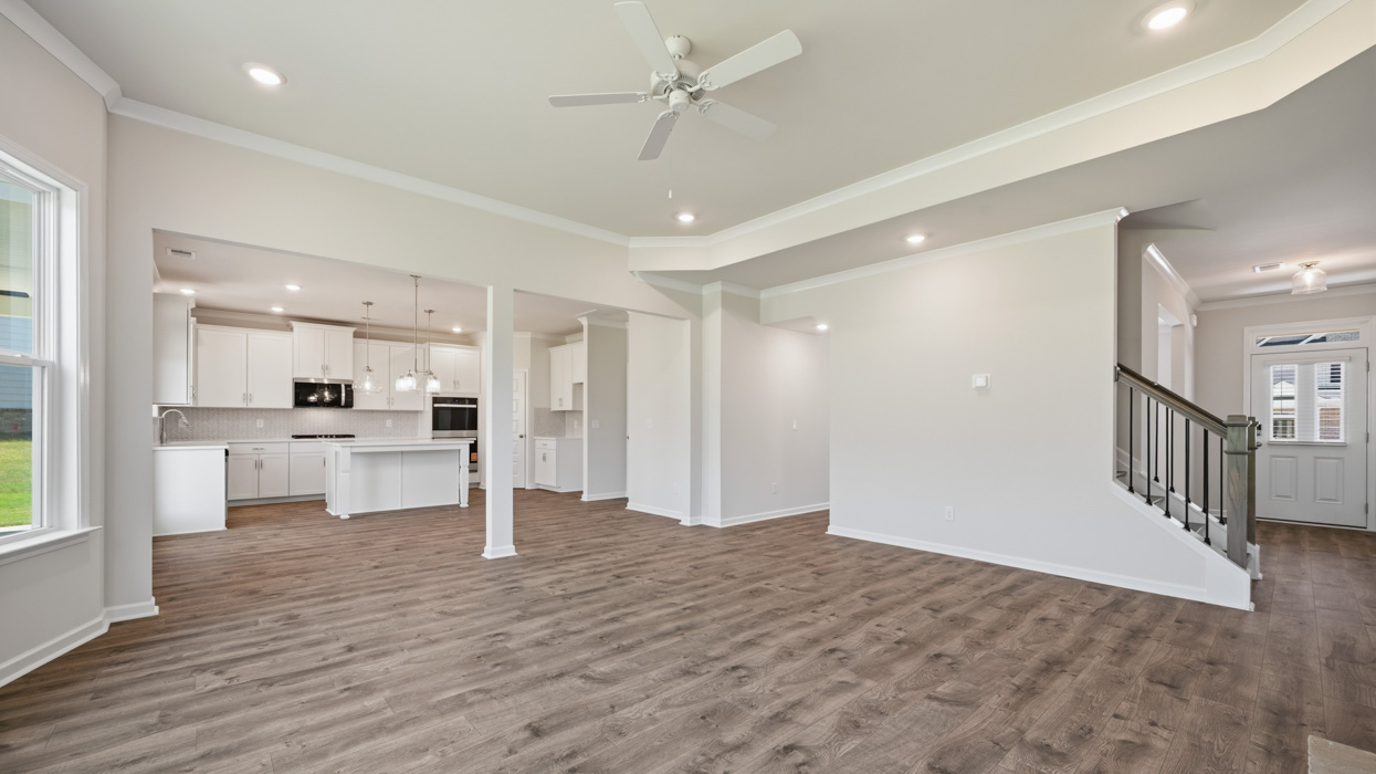 family room to kitchen