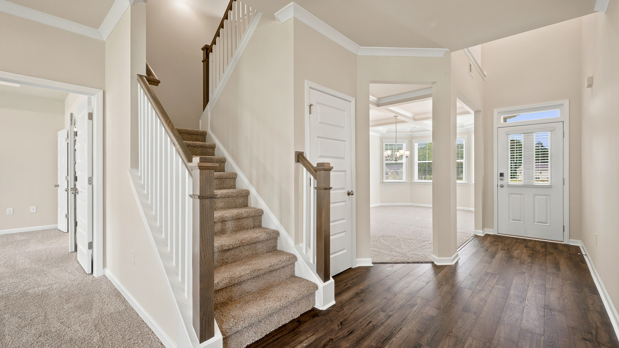 Foyer with stairs going up