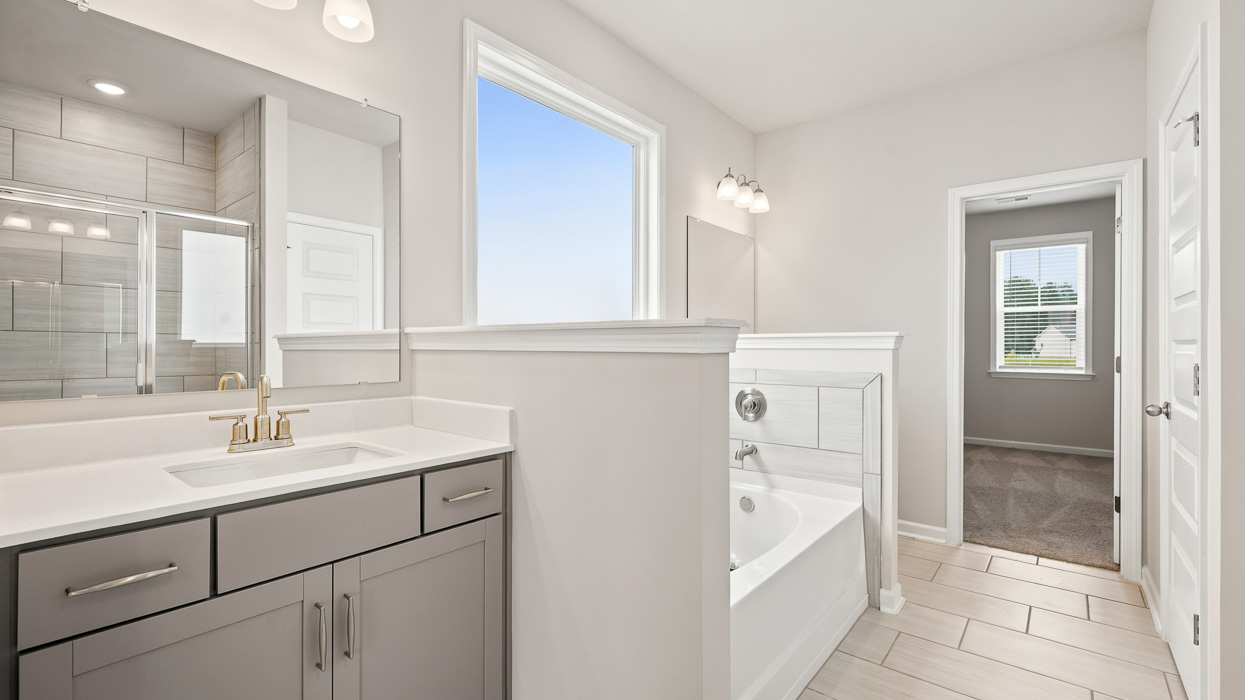 primary bathroom with soaking tub