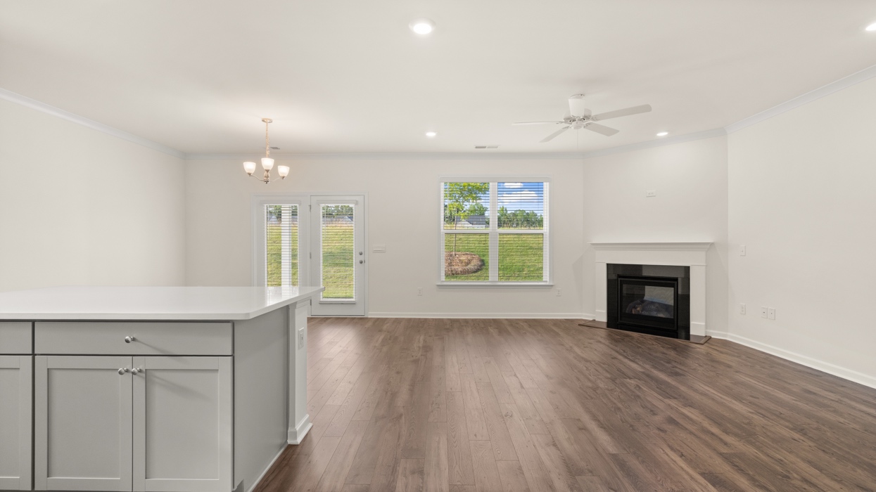 gathering room and kitchen
