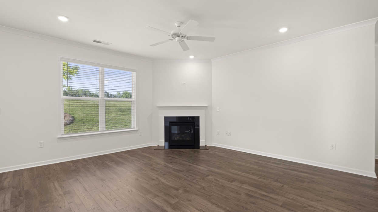 gathering with fireplace