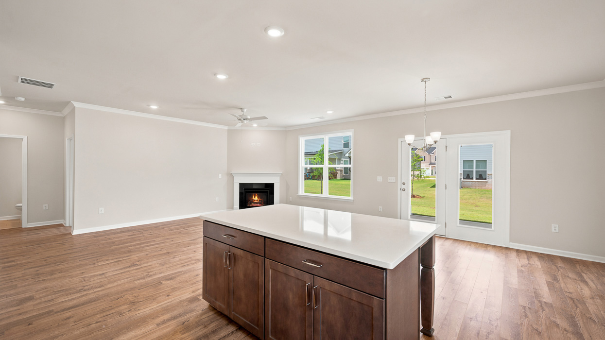 kitchen and great room