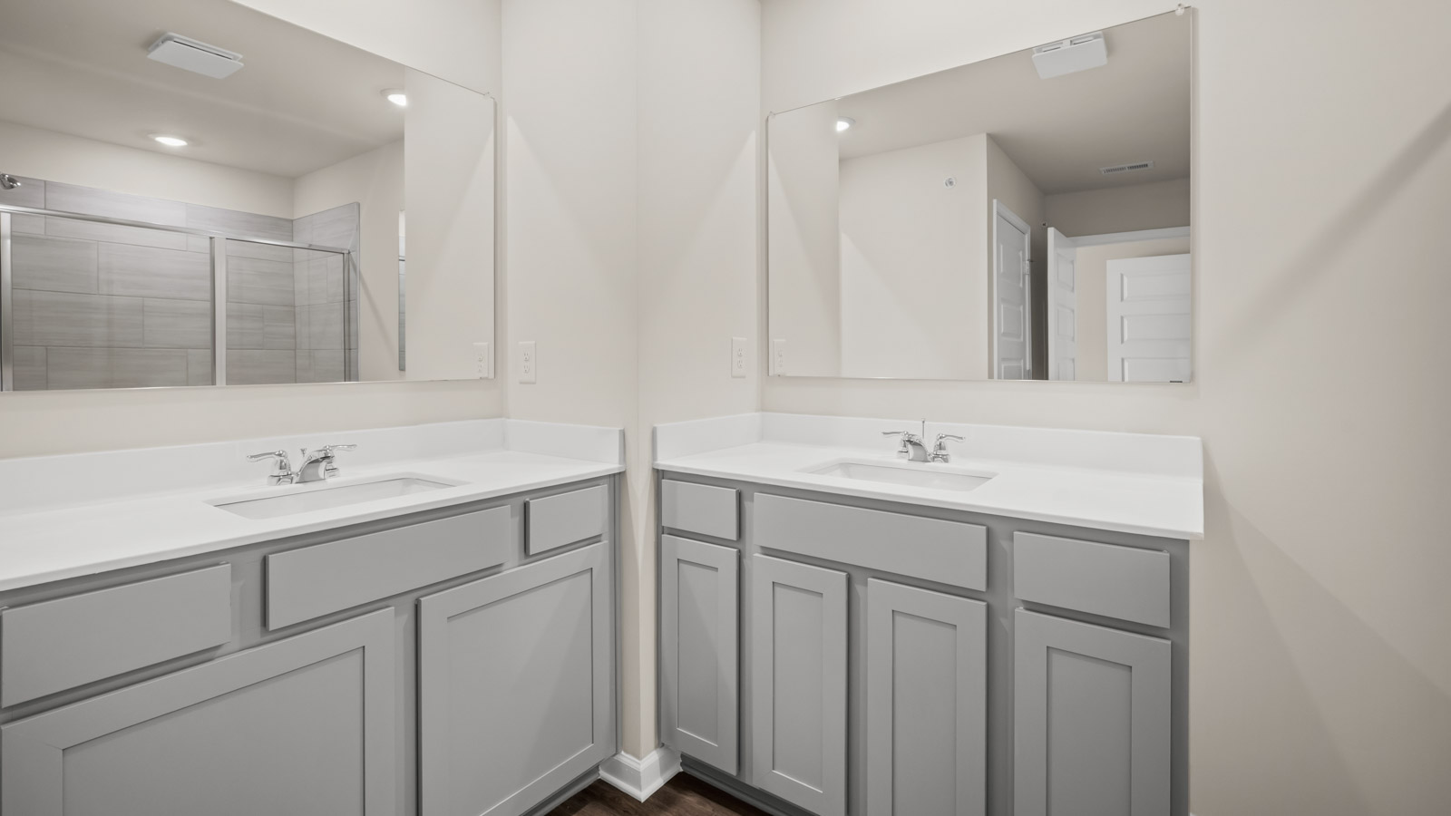 primary bathroom with separated sinks