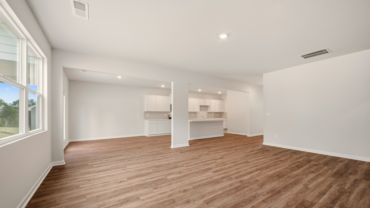 living room and breakfast room