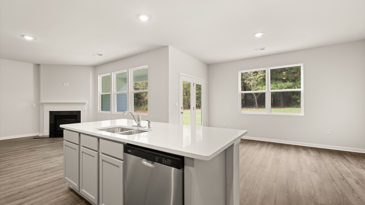 view from the kitchen to dining room