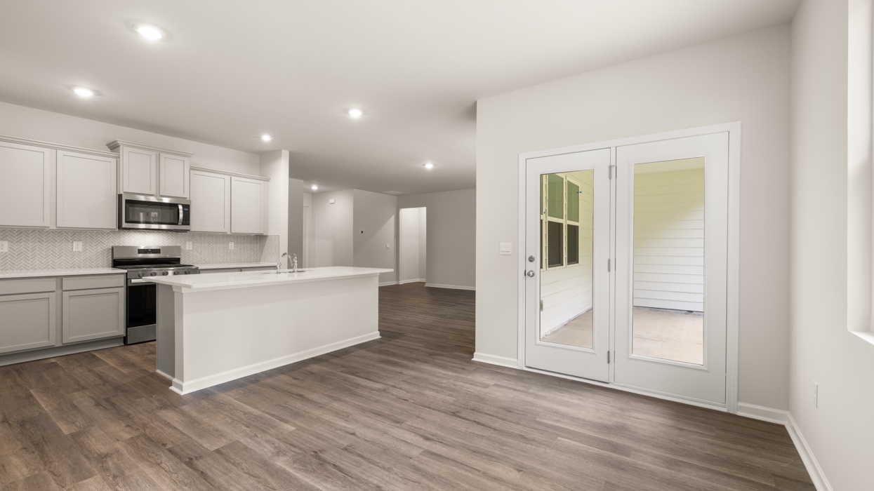 view from dining room to the kitchen