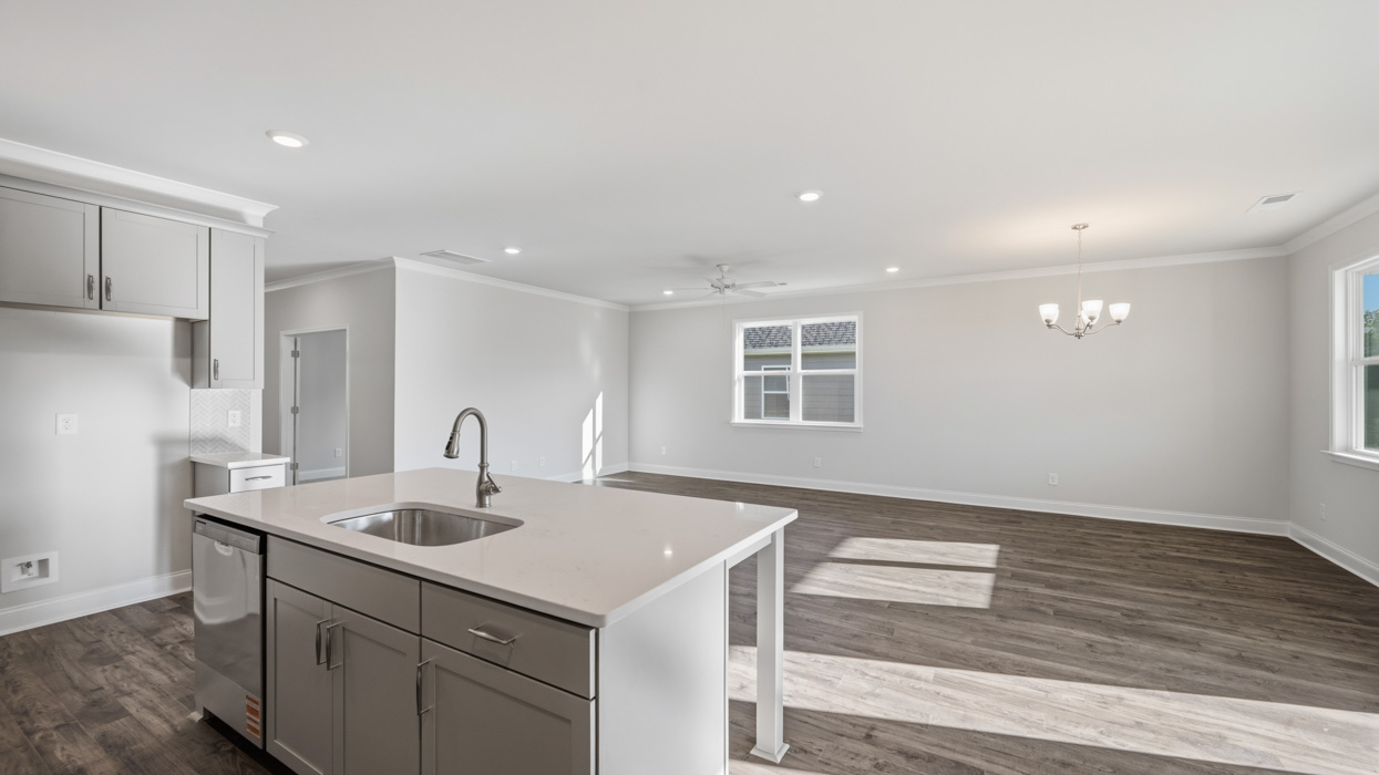 kitchen and great room